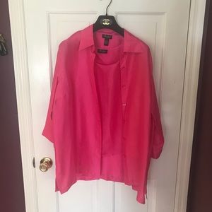 100% silk blouse & cami set.